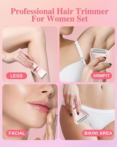 3-in-1 Bikini Trimmer for Women, Electric Razors Shaver for Public Hair - Rechargeable Body Hair Trimmer, Portable Detachable Removal Kit, lPX7 Waterproof Lightweight with LED Display, Gift for Women - Thumbnail 6