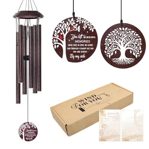 Howarmer Memorial Gifts for Loss of Mom/Dad - 32" Cardinal Sympathy Wind Chimes with Tree of Life - Bereavement Remembrance Condolence Gifts for Loss of Loved One -Memorial Chimes for Outside Garden - Image 1