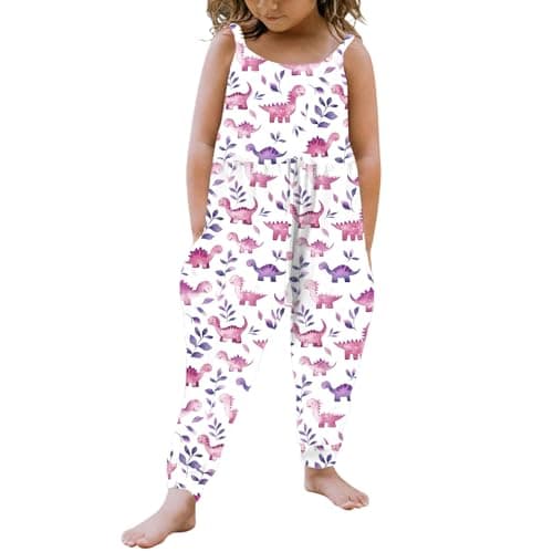 Kislio Toddler Baby Girls Jumpsuit One Piece Mermaid Romper Sleeveless Strap Summer Outfits Pockets Clothes 1-6 Years - Image 1