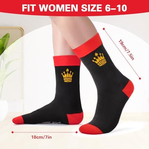 Dalycro Mother‘s Day Socks Gifts for Mom Grandma Women Funny Moms Socks Perfect for Birthday and Mother’s Day (US, Alpha, One Size, Regular, Regular, RedBlack) - Thumbnail 2