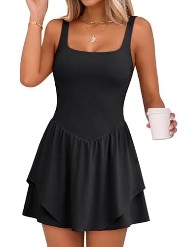 Caracilia Women Tennis Golf Dress with Pocket,Black,XS - Image 1
