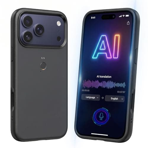 Stillknot Voice Recorder for iPhone 17 Pro Phone Case, AI Meeting Recorder & Voice Recorder Device, 136 Languages Translator, Photo Translation, Magnetic Charging, Shockproof Protective Case (Black) - Image 1