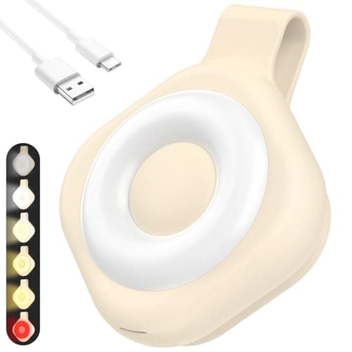 Divava Nurse Night Light Clip for Badge - Rechargeable Magnetic Badge Light with 6 Brightness & 3 Color Modes, Hands-Free Nurse Essentials for Night Shift, Purse Light for Walking, Camping Beige - Image 1
