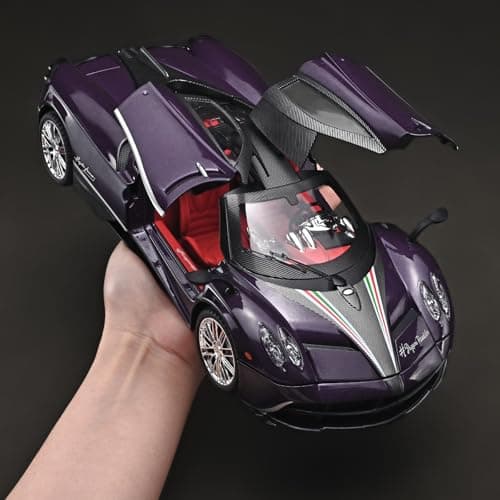 RZAPE Car Toys for Boys 1 18 Scale Diecast Cars Compatible for Pagani Huayra Dinastia Model Car Kits Collection,Metal Pull Back Cars with Light and Sound,Toy Cars for Boys Age 4-7（Purple） - Thumbnail 5
