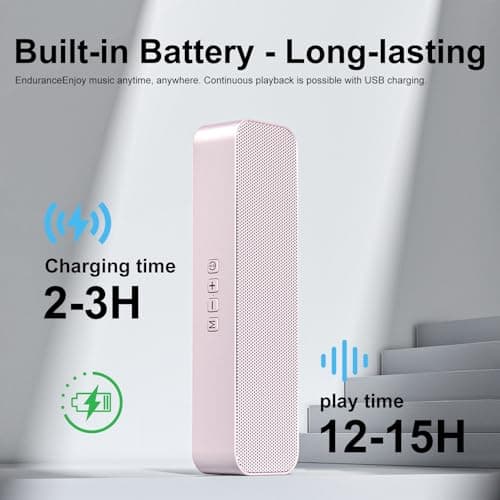 Computer Speaker for Desktop,Rechargeable PC Speaker,Small Computer Soundbar with Stereo & Bass,3.5mm Aux-in,Bluetooth,TF Port,Loud Volume for Web Conferences,Teacher,Music (Pink) - Thumbnail 2