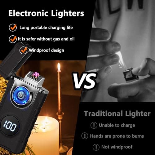 SKRFIRE Electric Lighter - Windproof, Plasma-Flame Arc Lighter, Rechargeable USB, Battery Indicator (Matte Black) - Thumbnail 4