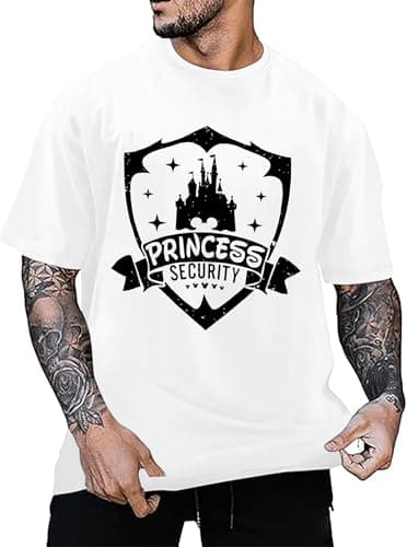 Magical Princess Security Shirt Men: Magic Kingdom T-Shirts Dad Birthday Party Family Trip Tops Girl Dad Tees - Image 1