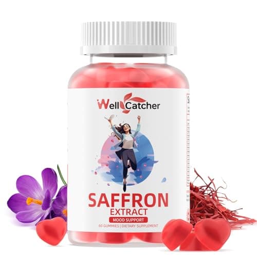 Saffron Gummies for Adults Kids - Organic Saffron Extract Supplement for Men Women Sugar Free for Mood Balance Support Better Sleep Metabolism with Vitamins Non GMO Strawberry Flavored 30 Days Supply - Image 1