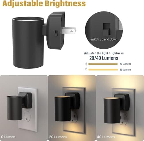 NOVELUX ETL Certified 2700K Night Lights Plug into Wall, Modern Plug in Night Light, Dusk to Dawn Light Sensor Nightlight, Warm White, Adjustable Brightness, Night-Lights for Hallway,Bathroom, 8 Pack - Thumbnail 4
