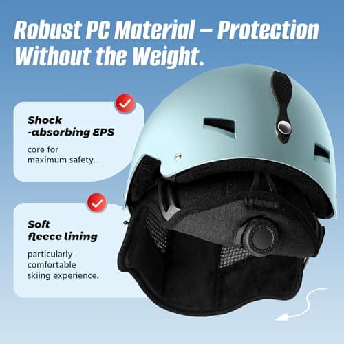 LUMDEER Ski Helmet with 2 in 1 Visor Goggles, UV Protection Snowboard Helmet, Certified Ajustable Snow Sport Helmets for Men Women Skiing, Skating, Snowboarding - Thumbnail 2