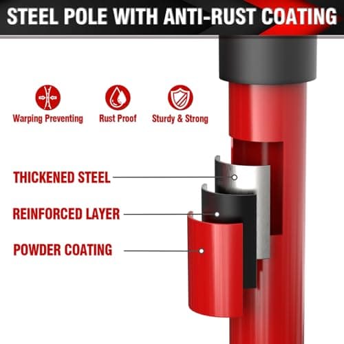 3-H Cabinet Jacks for Installing Cabinets, Thickened All-Steel Adjustable Support Pole with Twist-Lock Mechanism, Heavy-Duty Third Hand Tool, Red, 27.5"-43" 1pc - Thumbnail 4