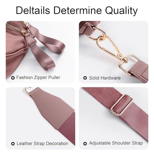 X-KIDS Checkered Crossbody Bag Bum Bags for Women Large Nylon Checkered Purse Fanny Packs Sling Bag, Bonus with a Extra Strap - Thumbnail 5