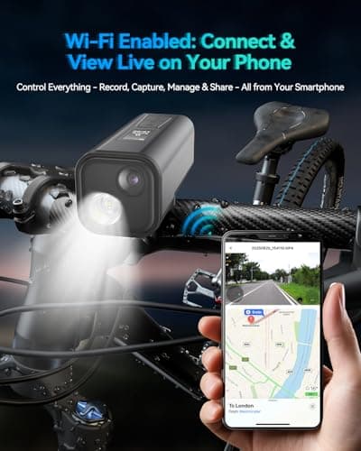 4K Bike Camera with GPS Tracking, Cycling Computer & Headlight – Spedal S1 30FPS Action Cam with 6-Axis EIS, 132° Wide Angle, Speed/Route Recording, Night Vision, IP65 Waterproof, 64GB SD Card - Thumbnail 3