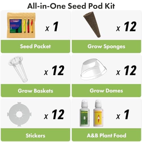 LYKOCLEAN 12 Pods Salad Greens Seed Pod Kit for AeroGarden, idoo Hydroponic Growing System Include American Fast Lettuce, Cauliflower, Spinach, Paris Island and Buttercrunch Lettuce, 400+ Seeds - Thumbnail 2