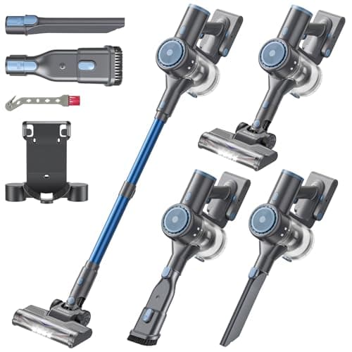 BlueEpic Cordless Vacuum Cleaner for Home, 40000Pa/300W Stick Vacuums with Charging Wall Dock, Anti-Tangle, 6 in 1 Lightweight Handheld Vacuum for Pet Hair, Hard Floor, Carpet