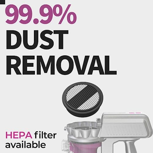 ROOMIE TEC R3 Cordless Stick Vacuum Cleaner, Fadeless Suction Power for Floor and Carpet, Up to 43 Min Powerful Battery, Bagless, Large Capacity, Extra Wide Roller, LED Headlights, and HEPA Filtration - Thumbnail 5