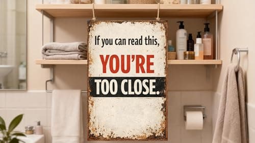 If You Can Read This You're Too Close Vintage Metal Tin Sign 8x12 Inch Funny Warning Wall Decor Rustic Retro Humor Plaque for Garage Bar Man Cave Office Home Decoration with Pre Drilled Holes - Thumbnail 3