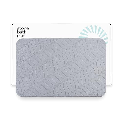 Deepstone Stone Bath Mat – Large Diatomaceous Earth Mat, Non-Slip Quick Dry and Super Absorbent Diatomite Mat for Bathroom and Shower, Easy to Clean Modern Bath Stone Mat, 24 x 16 in (Gray) - Image 1