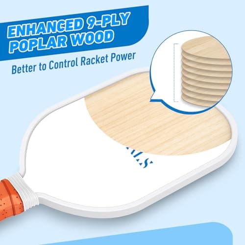 Pickleball Paddles,USAPA Approved Pickleball Paddles Set Premium Pickleball Paddle, 4 Pickleball Balls & 1 Carry Bag Gifts for Women Men Beginners to Pros Players - Thumbnail 2
