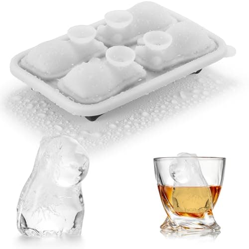 ACOOKEE Capybara Ice Cube Tray Fun Shapes, Odd Novelty Cute Capybara Gifts Stuff, 2.2" Large Silicone Whiskey Ice Mold for Cocktails,Bourbon,Brandy, w/Funne