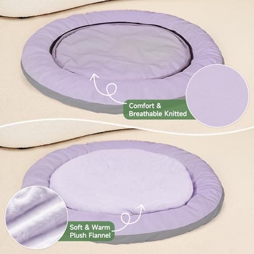 GoGoPaw Cat Bed for Indoor Kitten Bed Washable, Anti Anxiety Round Donut Pet Beds for Small Dogs Cats, Super Soft Plush Fur Pet Bed (Purple，18 Inches) - Thumbnail 3