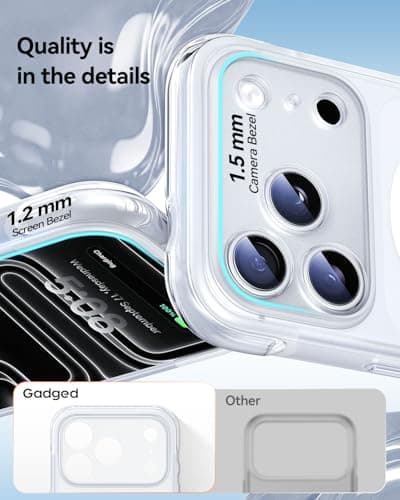 Gadged GPro Air for iPhone 17 Pro Max Case with Screen Protector, [Full Camera Protection] Fit for MagSafe, Mil-Grade Drop Tested, Shockproof Matte Cover for iPhone 17 Pro Max Phone Case 6.9'' White - Thumbnail 6
