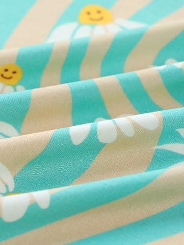 Joonberry Infant Baby Girl Clothing Bamboo Rayon Footies, Newborn outfit Footed Long Sleeve Jumpsuit with Zipper and Mitten Cuffs (Chrysanthemum Wavy, 1-3M) - Thumbnail 5
