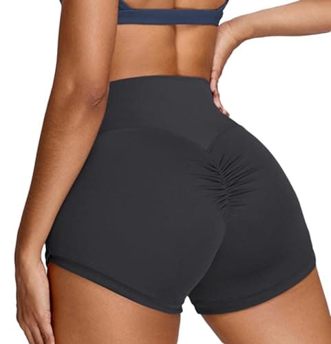 Bbao Dream Scrunch High Waisted Workout Shorts for Women - Tummy Control Yoga Shorts with Squat Proof Fabric & Booty Lifting Design Black - Image 1