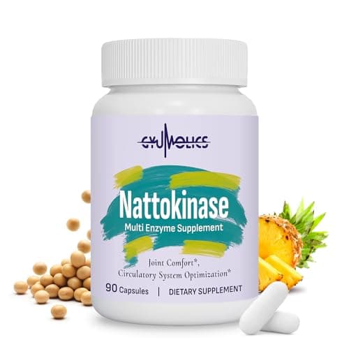 Gyumolics Nattokinase Supplement 10000FU with Organic Nattokinase, Serrapeptase, Bromelain, Curcumin, Vitamin E & Ginseng, Movement Comfort, 90 Capsules - Image 1
