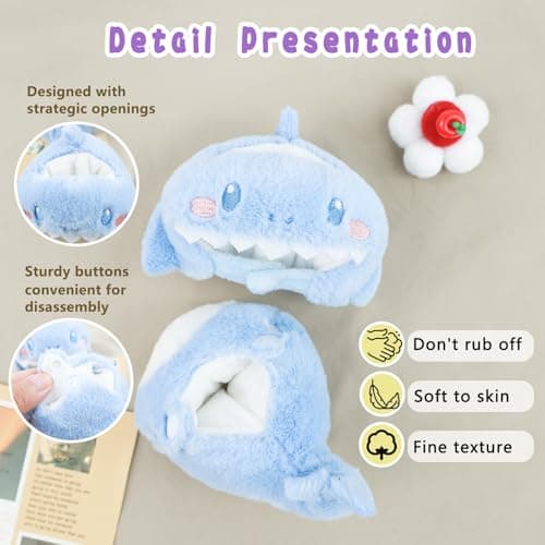 HiOKOU Clothes for 17cm Accessories Suit Cute Clothes for Doll Dress up Animal Style Outfits (NO Doll)(Shark) - Thumbnail 4
