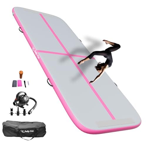Inflatable Gymnastics Air Mat 6.6ft/10ft – Shock-Absorbing Tumble Track for Safe Home, Gym & Outdoor Training with Electric Pump