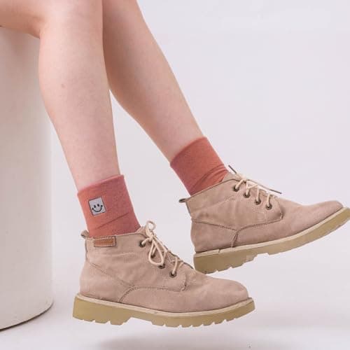 HUGSWEET Thin Soft Cotton Crew Socks for Women Ankle above Bootie Socks Gifts for Women 5-10 Pairs - Thumbnail 5
