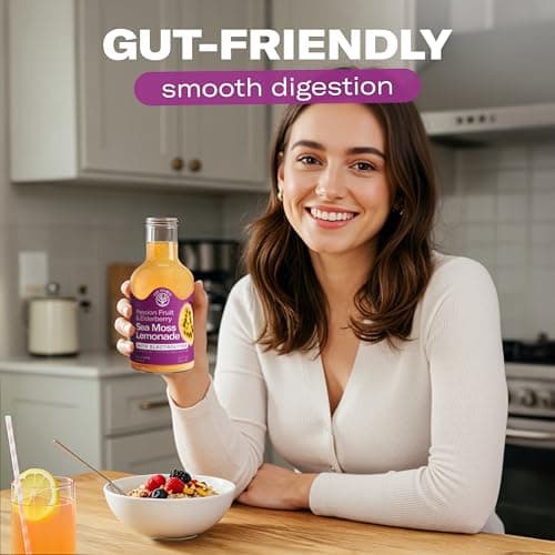 Passion Fruit Elderberry Sea Moss Electrolyte Lemonade – Exotic Drink – No Added Sugar with Sea Moss & Electrolytes – 4 x 12 fl oz Bottles – Made in USA - Thumbnail 4