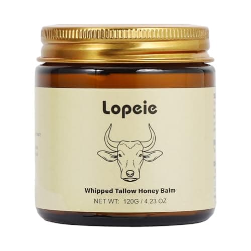 Lopeie Whipped Beef Tallow Balm with Honey, Natural Moisturizing Cream for Face and Body, Hydrating Skin Balm for Dry Skin, Soothing Tallow Skin Care (4.23oz, Lavender) - Image 1