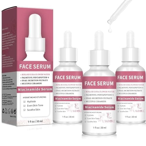 LAKIBOLE 3 Pack 5% Niacinamide Serum with 5% Damascus Rose Floral Water (1fl.oz/30ml Each) - Image 1