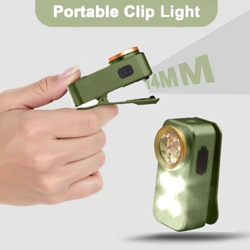 FOSFIS Rechargeable EDC Flashlight, 500 Lumens Portable Clip On Light, Pocket Flashlights Rechargeable, IP68 Waterproof Mini EDC Light for Signaling, Camping, Emergency (Green) - Thumbnail 6