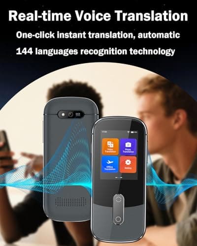 Wooask Language Translator Device, AI Translator Device W09 No WiFi Needed, Two Way Real Time Translator with 144 Languages, Voice/Offline/Photo Translation for Travel, Business, Learning (Grey) - Thumbnail 3