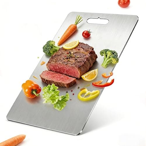 Titanium Cutting Boards for Kitchen - 100% Pure Double-Sided Food Grade Chopping Boards for Kitchen, Dishwasher Safe, Odor Resistant & Easy to Clean for Meat, Vegetables, Fruits (13.4“L x 9.1"W) - Image 1