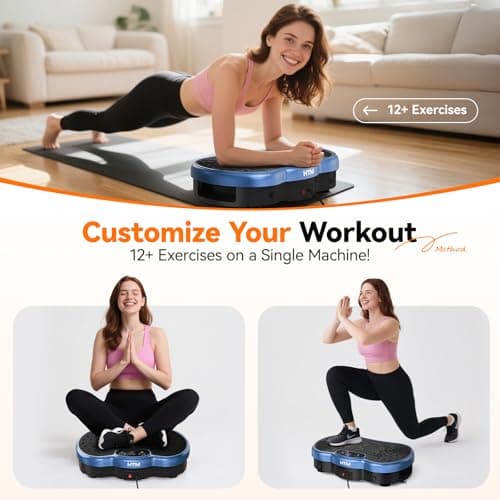 Vibration Plate Exercise Machine, Whole Body Shake Plate for Weight Loss Vibrating Platform with Resistance Bands Slot, 300 Lbs Capacity, 120-Speed, 9 Workout Modes for Home Fitness, Muscle Toning - Thumbnail 3