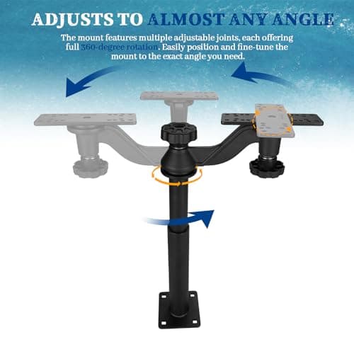 Velpaw 20.7” Adjustable Telescoping Fish Finder Mount for Boats,for 5"-12" Fishfinders & Chartplotters,Adjustable Height Range 15" to 20.7",Compatible with Lowrance, Garmin, Humminbird and More - Thumbnail 5