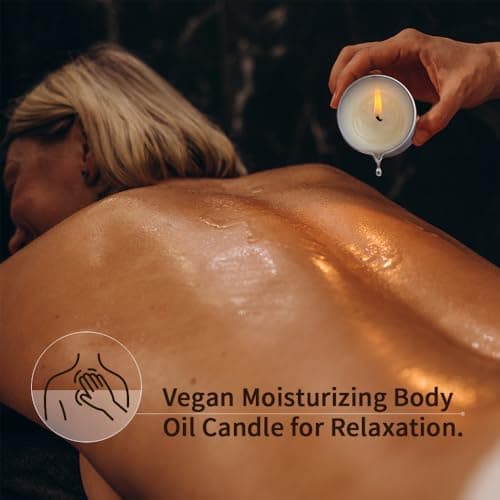 Scented Massage Candle 3 Pack Essential Oil Infused Body Lotion Oil 6.9oz - Thumbnail 5