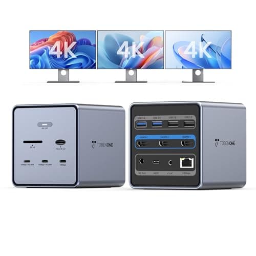 TobenONE 16-in-1 Laptop Docking Station Triple 4K Monitor with 150W Power Supply, 3 HDMI, 2.5Gbps Ethernet, 7 USB, USB-C Docking Station for Thunderbolt 5/4/3 Windows/Dell/Lenovo/HP/Asus - Image 1