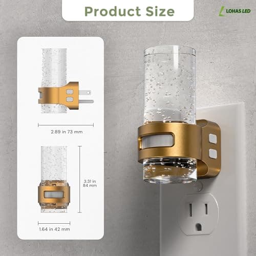 L LOHAS LED Motion Sensor Night Light, 4 Pack Bubble Night Lights Plug into Wall,3CCT Color Temperature Change MINI Night-Light,Dimmable Nightlights with Dusk to Dawn Sensor for Rooms Bathroom Hallway - Thumbnail 6