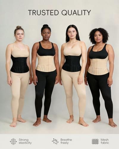 GROW LOOP Waist Trainer for Women Faja Body Shaper Tummy Control Shapewear Waist Cincher Corset, Double Belt Wrap Corset Trainer Tummy Control Shaper Beige - Thumbnail 5