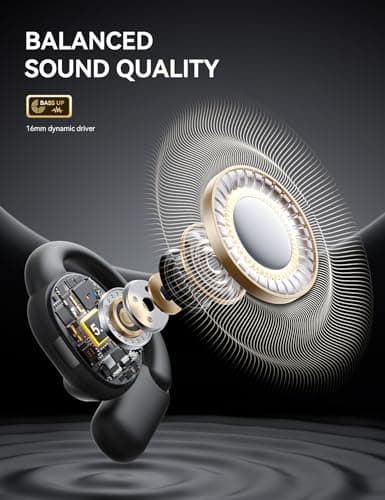 Open Ear Headphones Earbuds Wireless, 5.4 Bluetooth Ear Buds with Digital Display, Ultra-Comfort, Clear Calls, Powerful Sound, 50H Playtime, IPX4 Waterproof Sports Earphones for Running & Workouts - Thumbnail 4