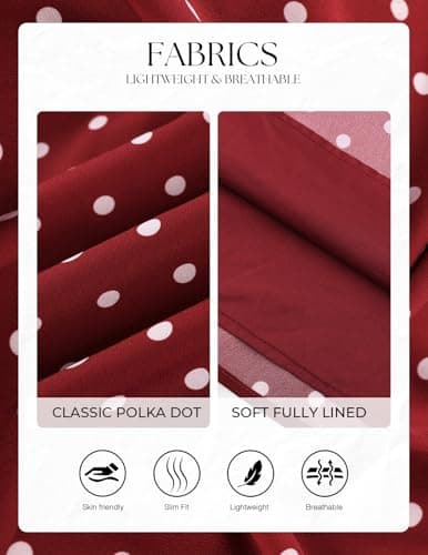 Belle Poque 1950s Vintage Dress for Women Square Neck A-line Flowy Swing Red Dress Date Night Out Outfits XXL - Thumbnail 6