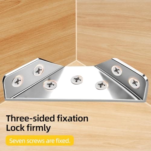 Stainless Steel Angle Brackets Heavy Duty – L Shaped Corner Brace for Wood Shelves,Furniture,Cabinet,Wall Mount Support,Rust-Resistant Metal Shelf Bracket 24Pack - Thumbnail 4