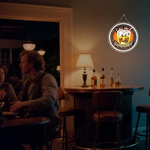 FAXFSIGN Call My Old Fasion Neon Sign Wine LED Neon Signs for Wall Decor Night Lights Music Bar Lamp for Home Led Light for Wine Tasting Club Gift for Party Decorations - Thumbnail 2
