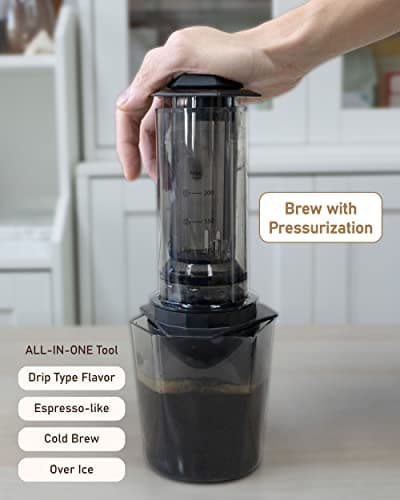 PALICO COFFEEOLOGY PRESS – Manual & Portable Brewer, French Press, Pour-over, over-ice brew & Espresso style, reusable filters, mild and bold option, more flavor, Travel & Camping - Thumbnail 2