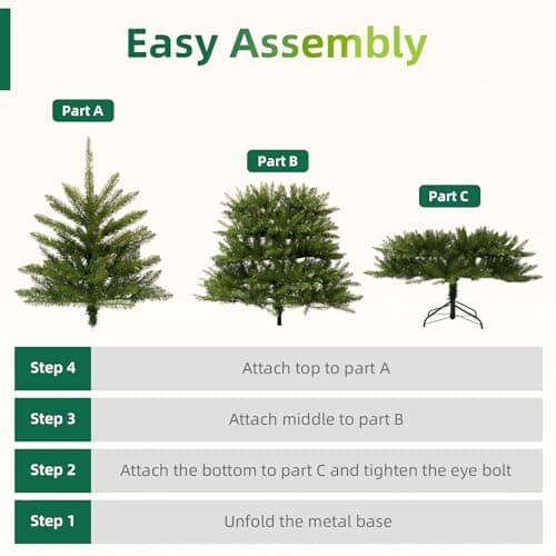Aovotreena 6.5FT Pre-Lit Artificial Christmas Tree with 650 White Lights,1227 Mixed PE&PVC Branch Tips,Green Full Downswept Douglas Fir Xmas Tree,Foldable Metal Base for Home, Party Holiday Décor - Thumbnail 6